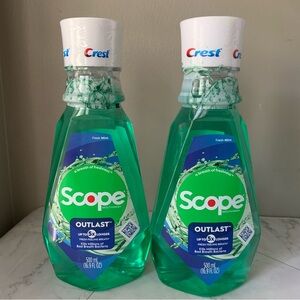 2x Crest Scope Outlast Mouthwash Rinse Fresh Mint 16.9oz Ea